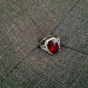 Sterling Silver w/ grape garnet stone